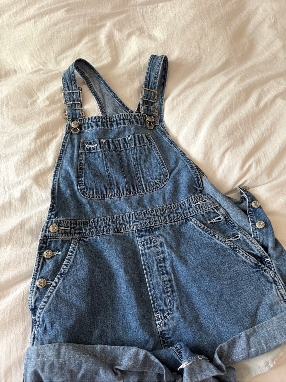 GAP 100% Cotton Classic Blue Denim Women's Overalls Shorts